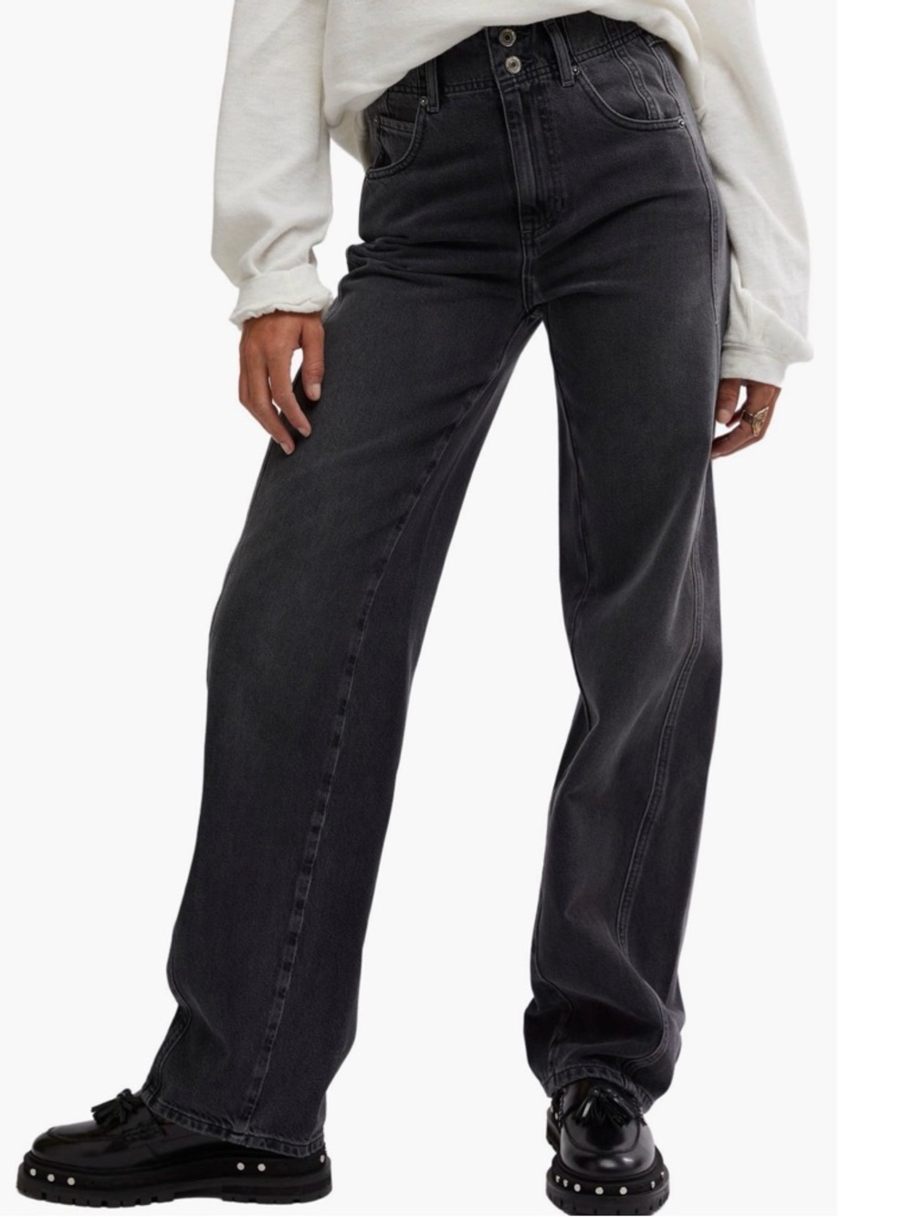 Free People / Aster Seamed Relaxed
Straight Leg Jeans / ASTEROID / size 31